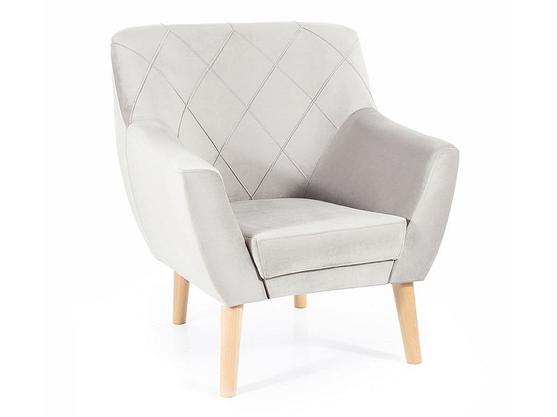 FOTEL KIER 1 VELVET J. SZARY BLUVEL 03 / BUK DIOMMI-80-2864