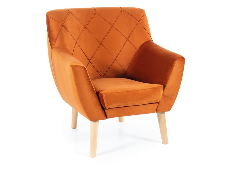 FOTEL KIER 1 VELVET CYNAMON BLUVEL 4215 / BUK DIOMMI-80-2932