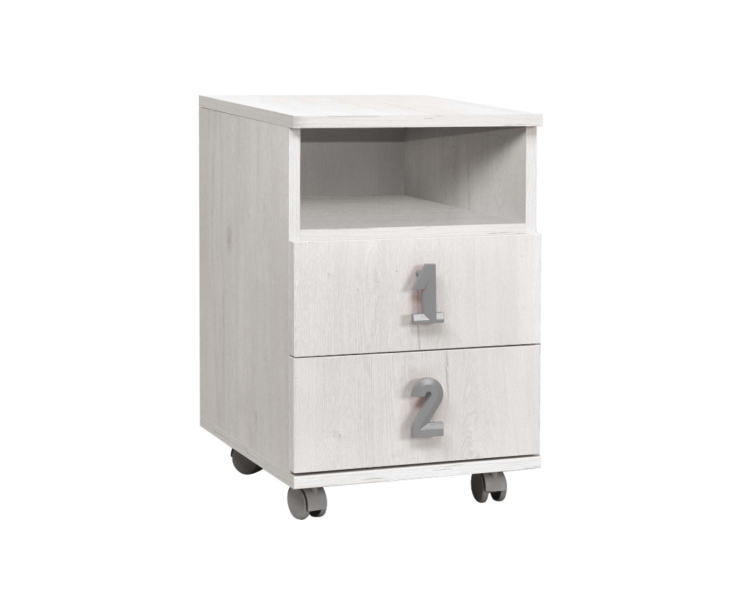MATIS Κομοδίνο Numero 2F άσπρος δρυς/ γκρι 40x42x60 MATIS585653 MATIS Κομοδίνο Numero 2F άσπρος δρυς/ γκρι 40x42x60 MATIS585653