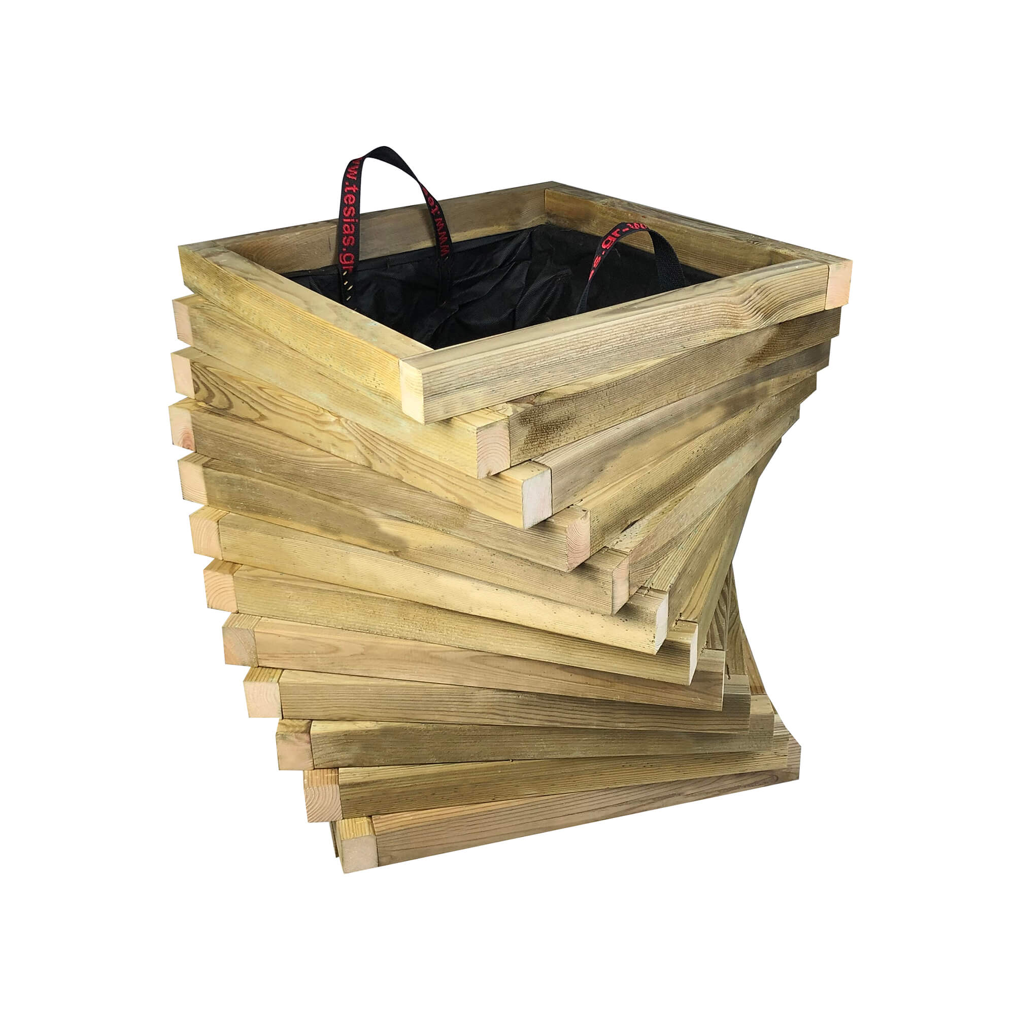 Tesias Γλάστρα εισόδου τετράγωνη στριφτή - 50x50x60-Tesias  TES-122