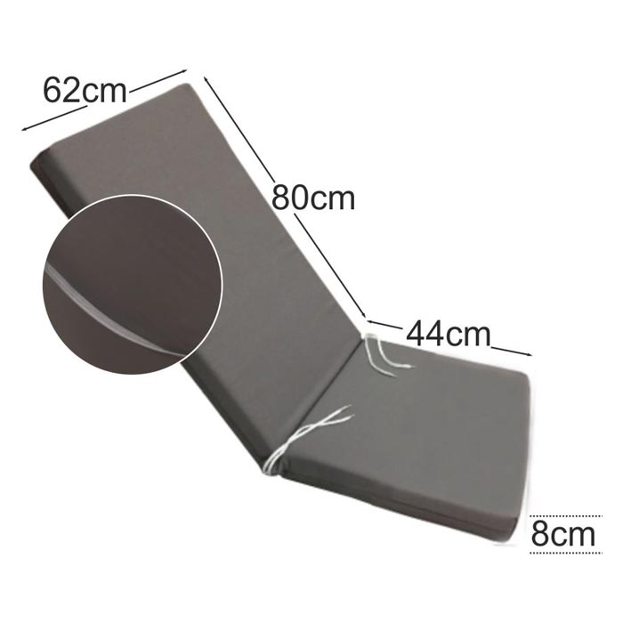 Tesias Στρώμα sezlong παραλίας 124x60x8cm γκρι-Tesias  TES-1583