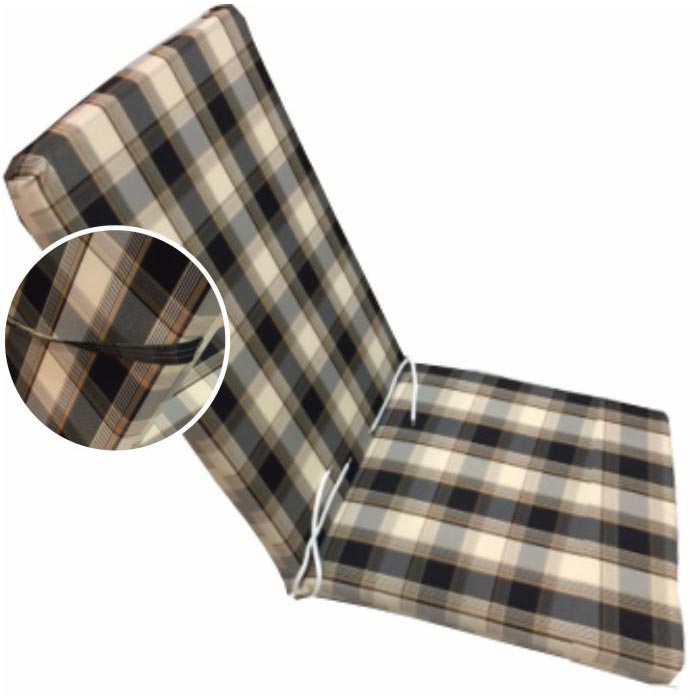 Tesias Στρώμα sezlong παραλίας 124x60x8cm καρό καφέ-Tesias TES-1587 Tesias Στρώμα sezlong παραλίας 124x60x8cm καρό καφέ-Tesias TES-1587