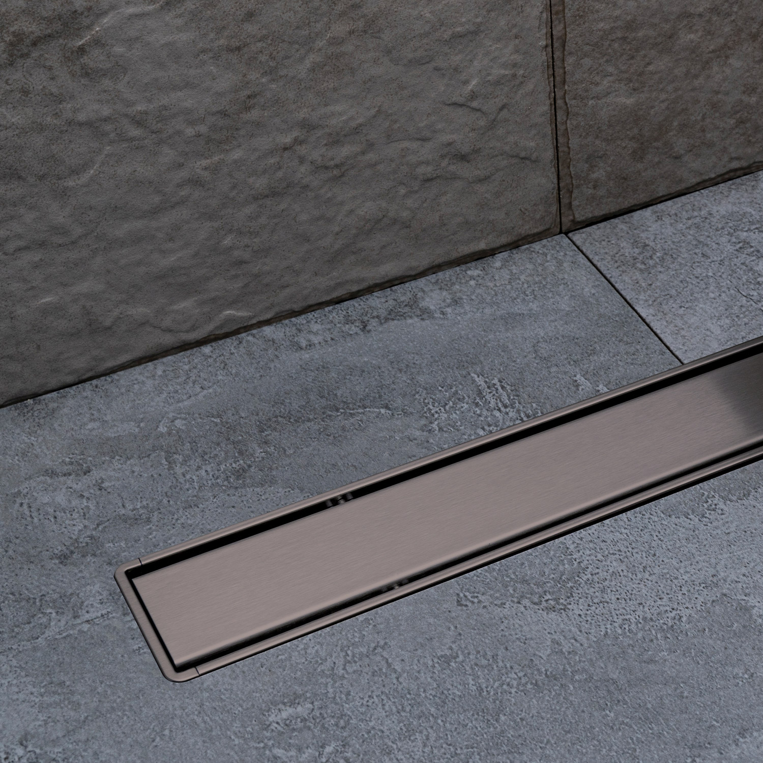 KARAG  CONFLUO Σιφόνι δαπέδου από ανοξείδωτο ατσάλι Gun Metal Compact PRIMO KARAG 65cm KARAG-8600198726281