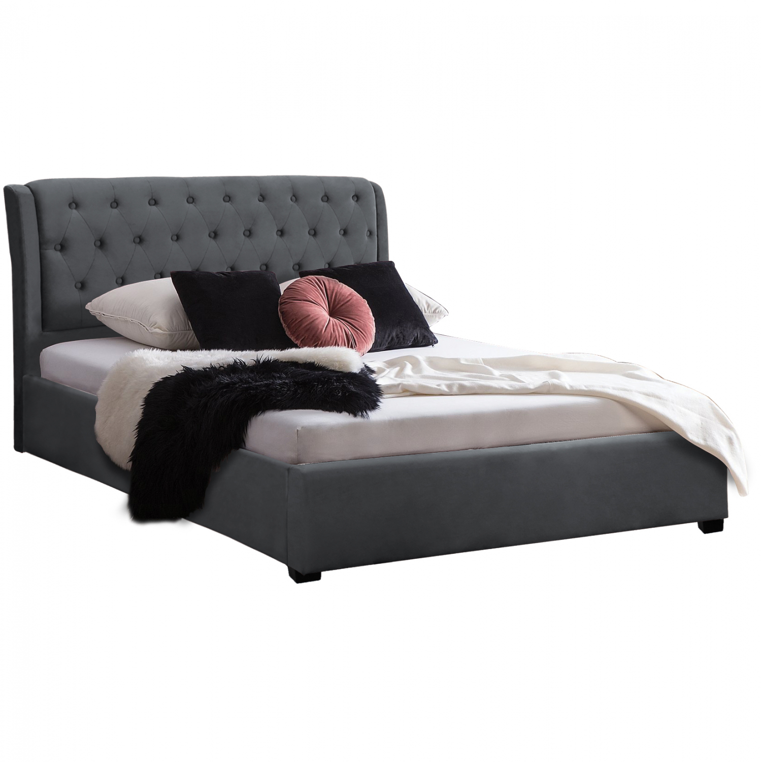 Intrahome ΚΡΕΒΑΤΙ ODCASABLANCALYS 150CASABLANCABU_DHCASABLANCABI200 ΒΕΛΟΥΔΟ ΥΦΑΣΜΑ ΓΚΡΙ .11 164x223x100 εκ. intraho-1610717