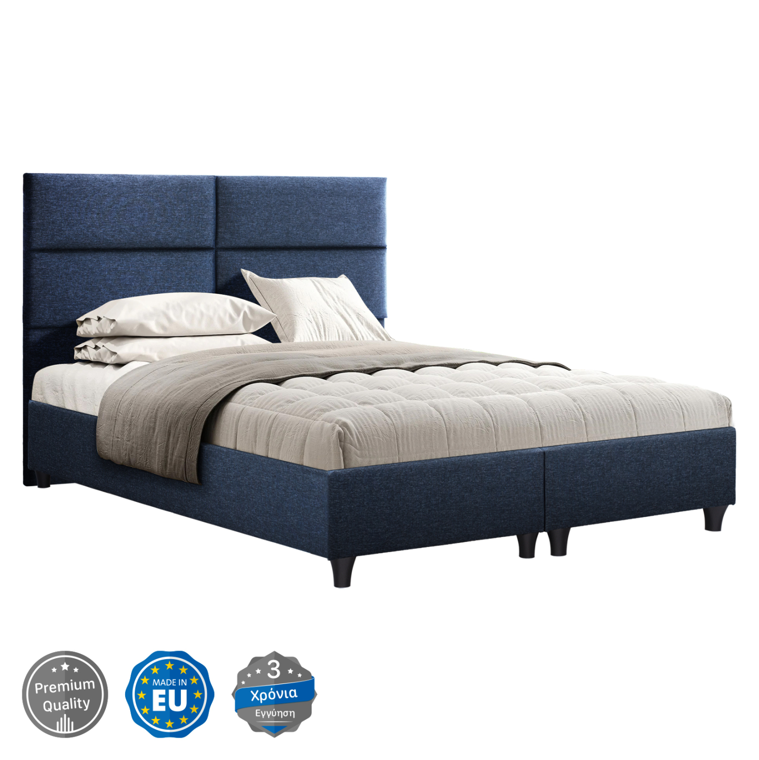 Intrahome ΚΡΕΒΑΤΙ NELSPRUIT ΑΠΟ ΜΠΛΕ ΥΦΑΣΜΑ .08 ΓΙΑ ΣΤΡΩΜΑ 160x200 εκ. intraho-1644745