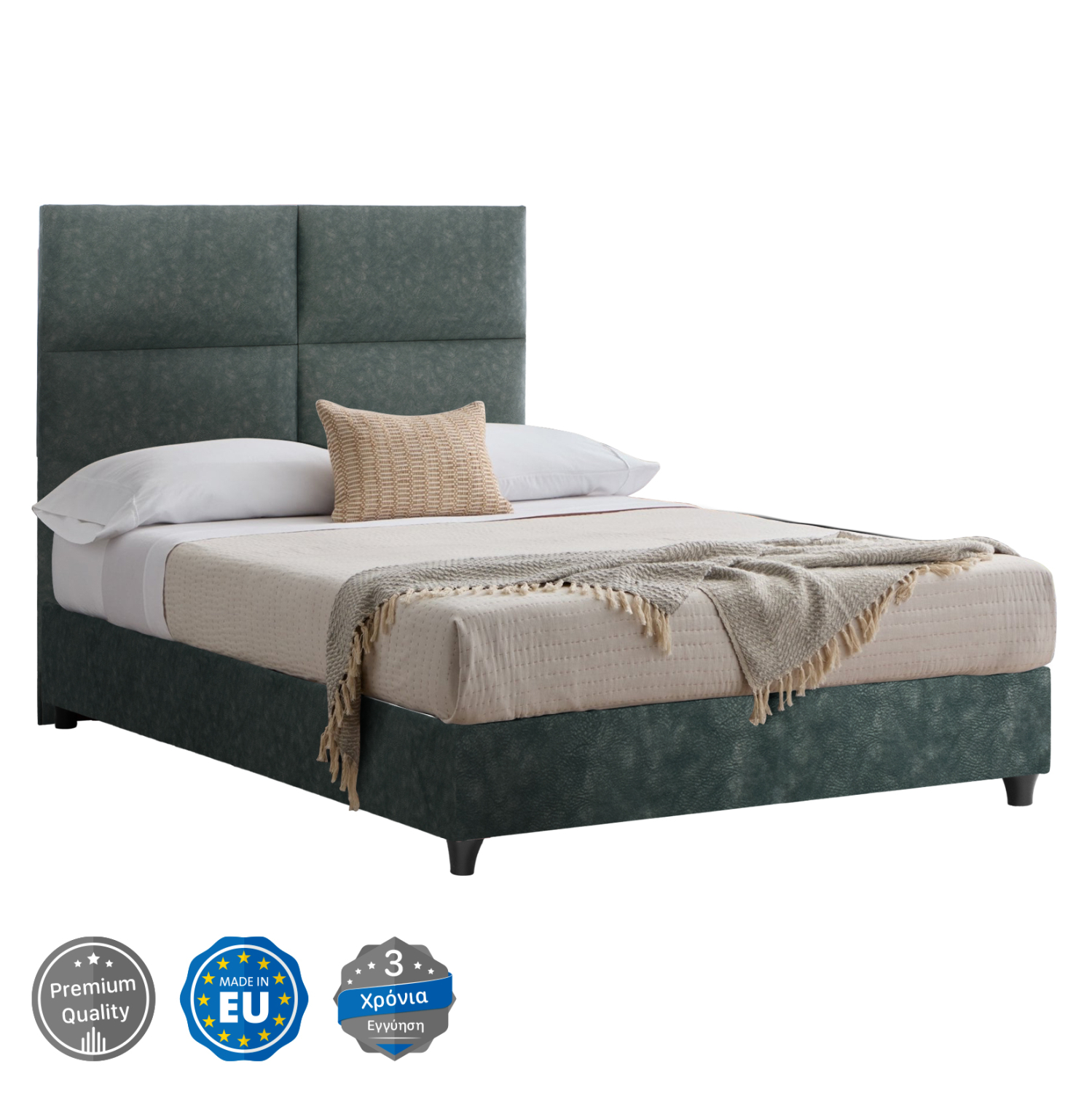 Intrahome ΚΡΕΒΑΤΙ MCASABLANCALENCASABLANCA ΑΠΟ ΠΡΑΣΙΝΟ ΥΦΑΣΜΑ τύπου NUKUCASABLANCALCASABLANCA_LUMPURUCK, .27 ΓΙΑ ΣΤΡΩΜΑ 120x200 εκ. intraho-1610814