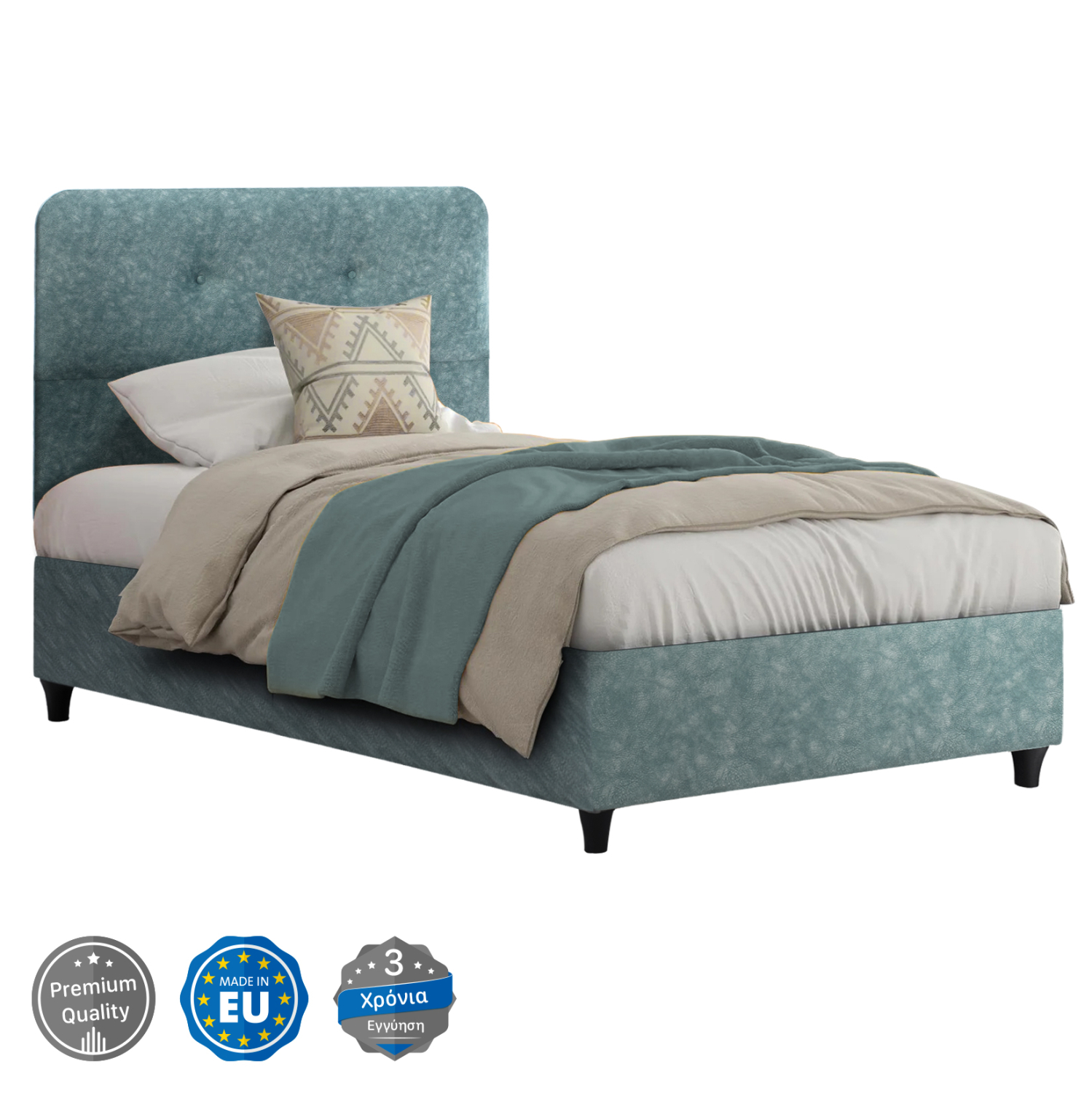 Intrahome ΚΡΕΒΑΤΙ UPINGTON ΑΠΟ ΥΦΑΣΜΑ LIGHCASABLANCALTCASABLANCAI GREEN .27 ΓΙΑ ΣΤΡΩΜΑ 90x200 εκ. intraho-1610854