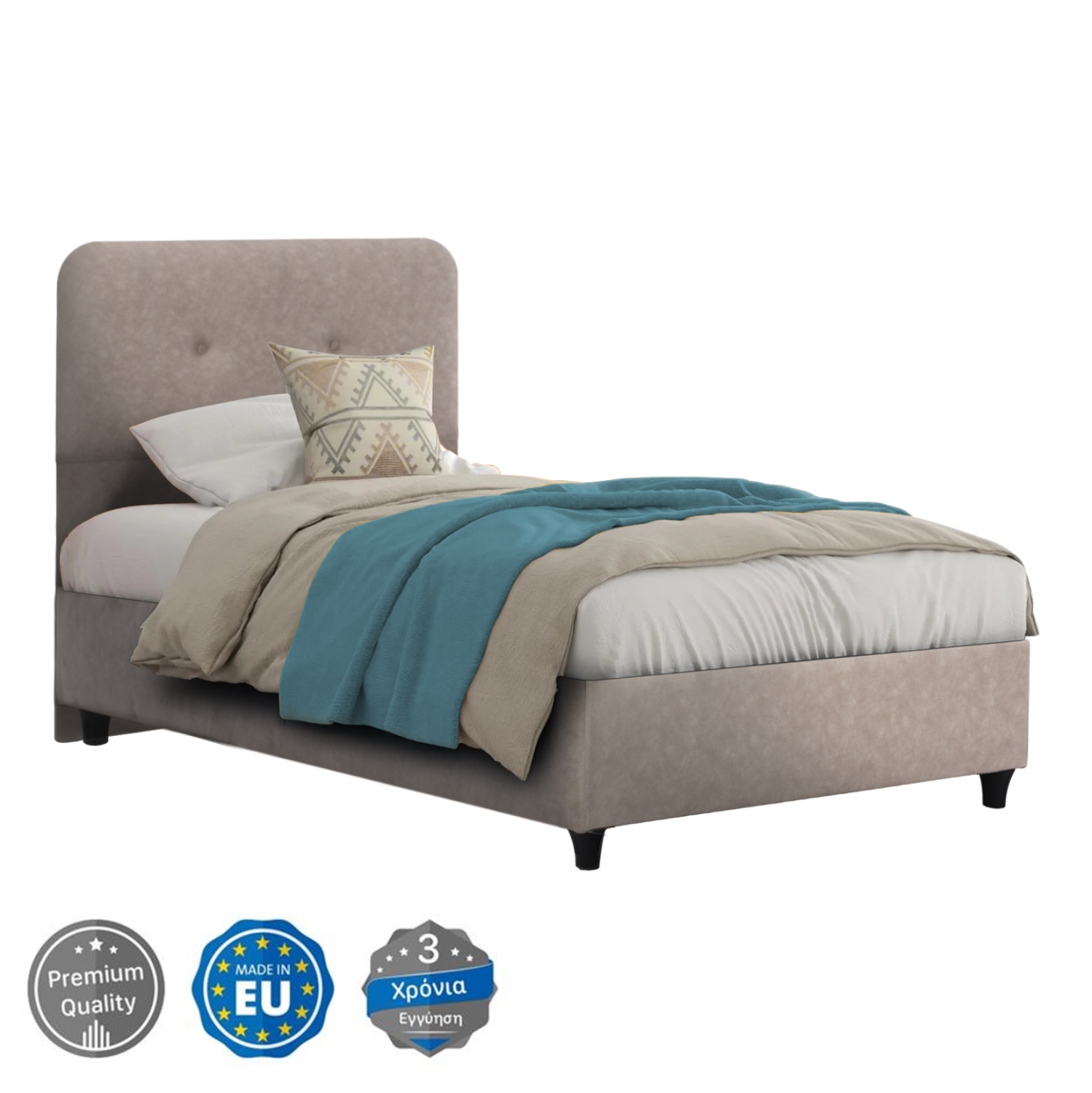 Intrahome ΚΡΕΒΑΤΙ UPINGTON ΜΠΕΖ ΥΦΑΣΜΑ .22 ΓΙΑ ΣΤΡΩΜΑ 90x200 εκ. intraho-1610855