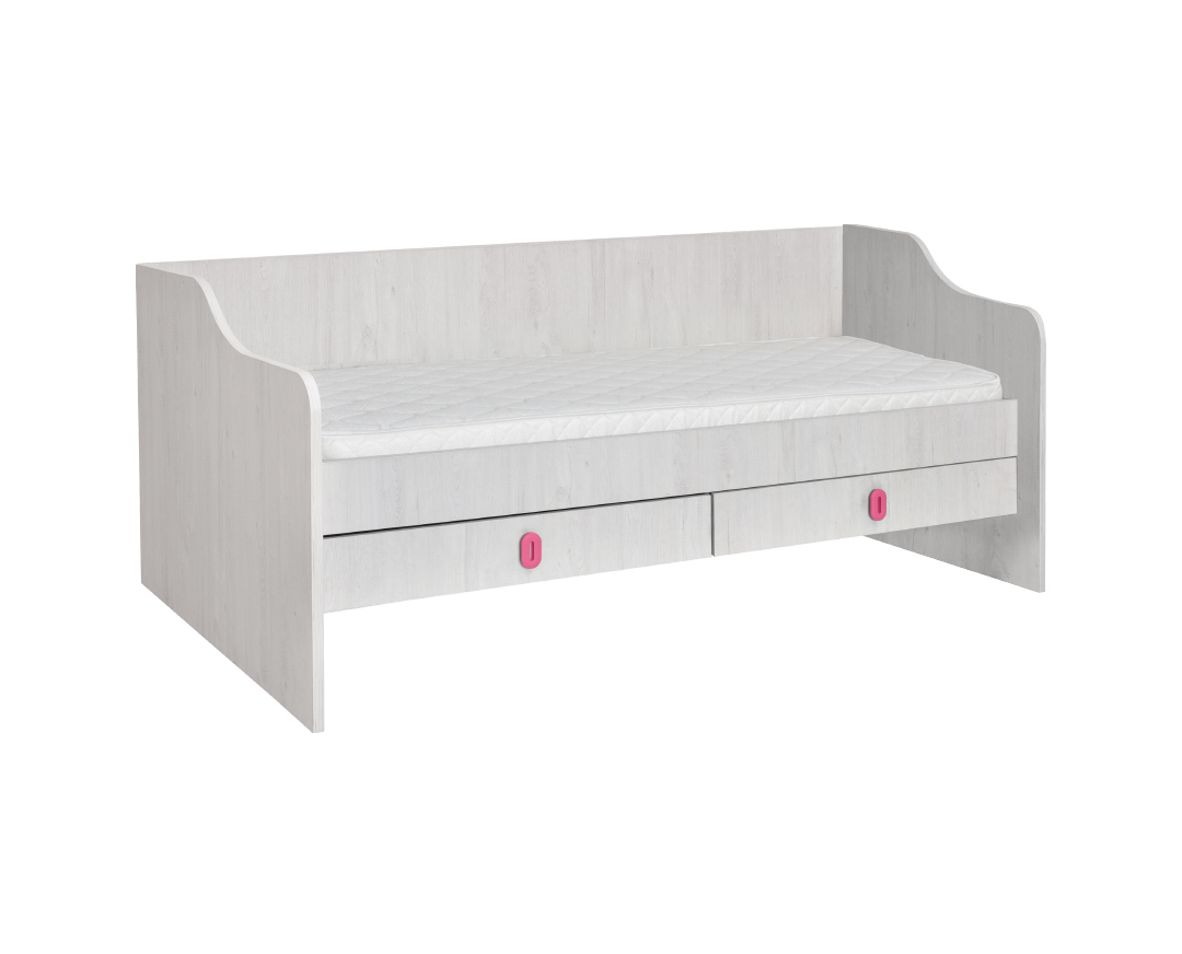 MATIS Κρεβάτι με δύο συρτάρια Numero 2F άσπρος δρύς/ ροζ 205x102,5x90 MATIS586117