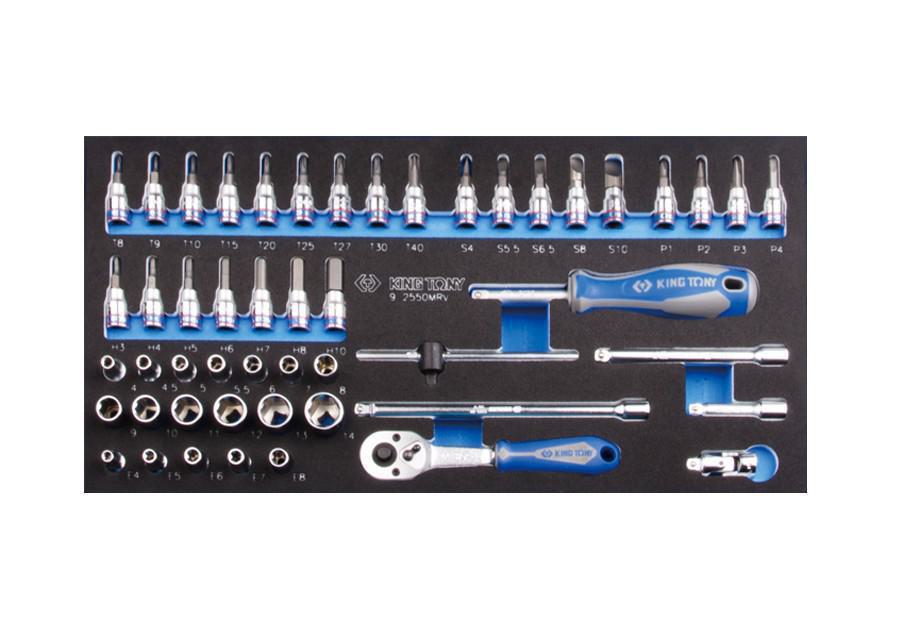 Fotin Δίσκος καρυδάκια 1/4” + μύτες + καστάνια + λαβή 50 τεμάχια FOT-KT-9-2550MRV Fotin Δίσκος καρυδάκια 1/4” + μύτες + καστάνια + λαβή 50 τεμάχια FOT-KT-9-2550MRV