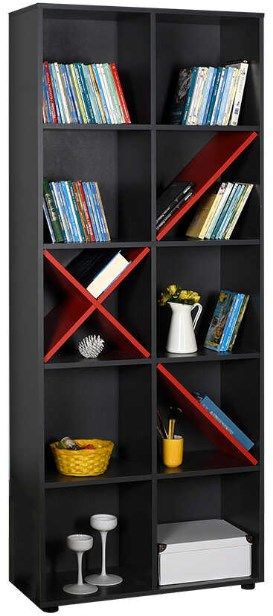 Βιβλιοθήκη Gaming Ανθρακί 75x188x30cm