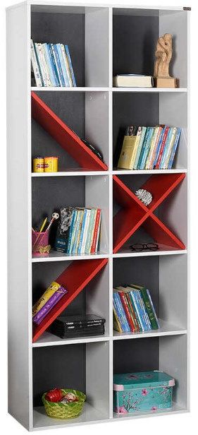 Lh-homefurniture Βιβλιοθήκη Gaming Λευκή 75x188x30cm AD_KTP-910-BK-1 Lh-homefurniture Βιβλιοθήκη Gaming Λευκή 75x188x30cm AD_KTP-910-BK-1