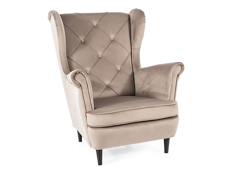 FOTEL LADY VELVET C. BEŻ BLUVEL 40 / WENGE DIOMMI-80-2871
