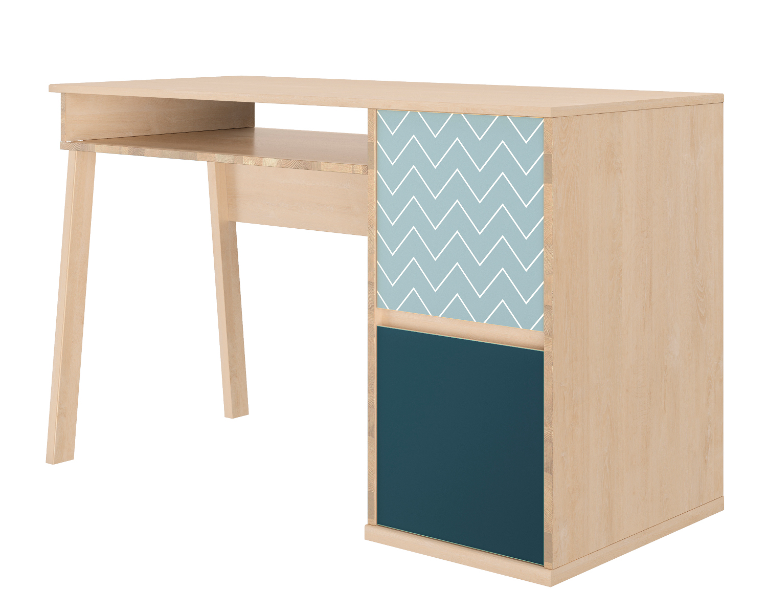 Insi Larvik Γραφείο με δύο πόρτες 123x56x77εκ. Blond Oak / Μπλε 0111.GM49 Insi Larvik Γραφείο με δύο πόρτες 123x56x77εκ. Blond Oak / Μπλε 0111.GM49