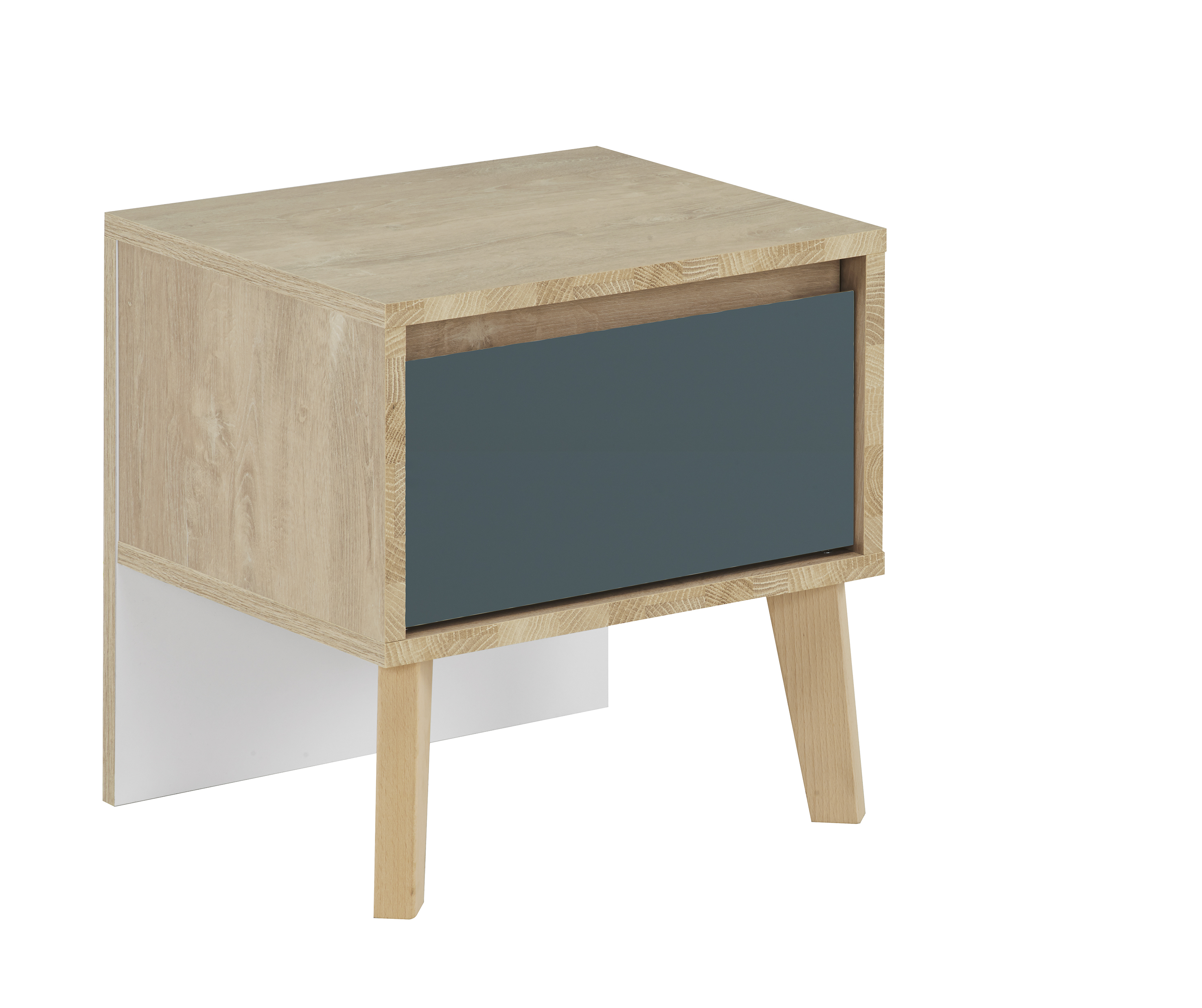 Insi Larvik κομοδίνο με 1 συρτάρι 42x36x41εκ. Blond Oak/Λευκό/Μπλε 0191.GM49 Insi Larvik κομοδίνο με 1 συρτάρι 42x36x41εκ. Blond Oak/Λευκό/Μπλε 0191.GM49