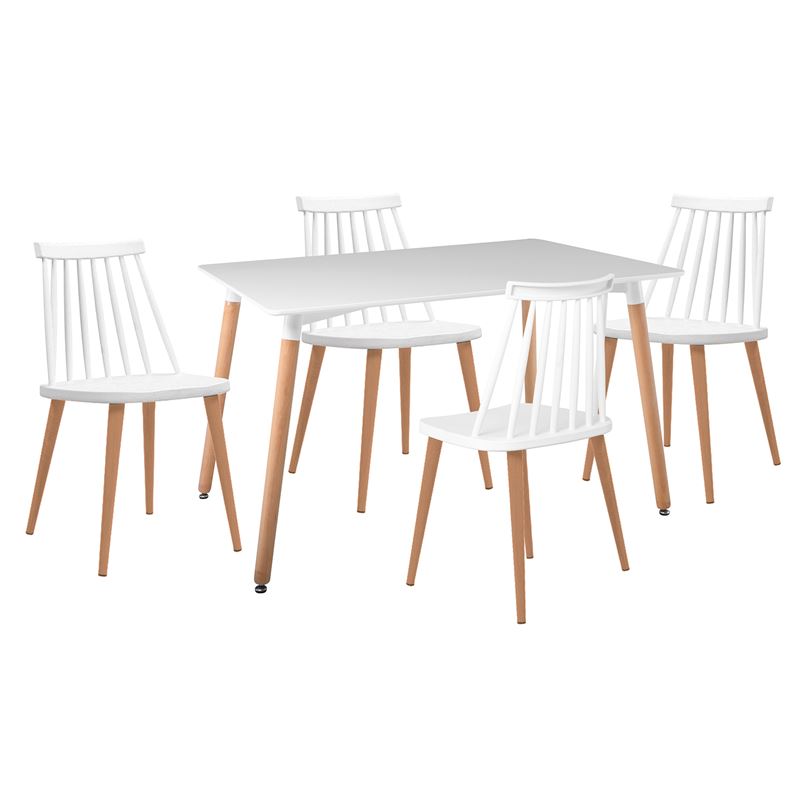 WOODWELL ΕΜ139,1SLAVIDA-ART Τραπεζαρία: Τραπέζι 120×80 Οξιά/MDF + 4 Καρέκλες Μέταλλο Βαφή Φυσικό PP Άσπρο Table:120x80x73 Chair:43x48x77 ΕΜ139,1S WOODWELL ΕΜ139,1SLAVIDA-ART Τραπεζαρία: Τραπέζι 120×80 Οξιά/MDF + 4 Καρέκλες Μέταλλο Βαφή Φυσικό PP Άσπρο Table:120x80x73 Chair:43x48x77 ΕΜ139,1S