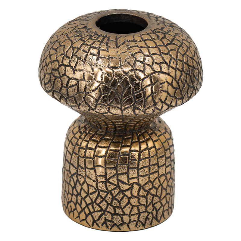 Artekko Croco Διακοσμητικό Βάζο Μεταλλικό Μαύρο Χρυσό (13x13x16)cm Artekko LB78219-GOLD