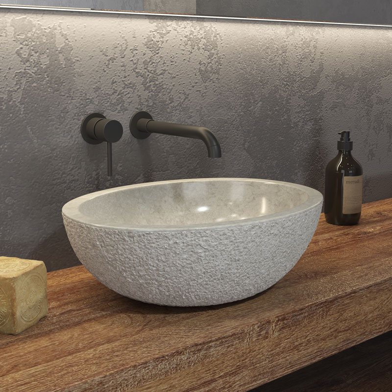 KARAG  LEONOR Νιπτήρας επικαθήμενος πέτρινος LEONOR Cream Soph KARAG 45x35x15cm KARAG-5206836064987