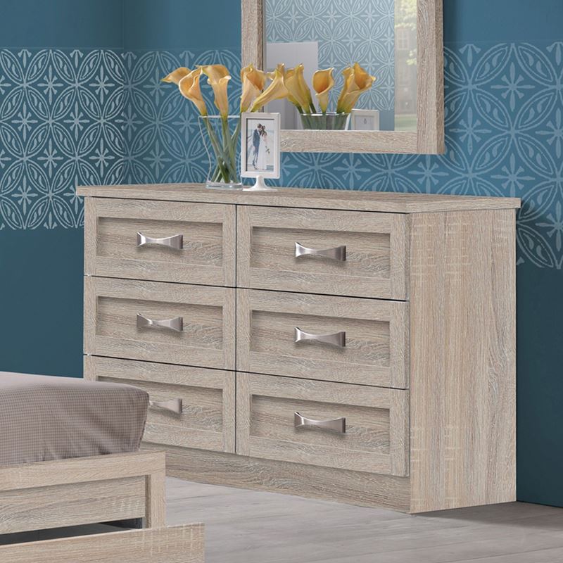 WOODWELL LIFE Συρταριέρα με 6 Συρτάρια, Απόχρωση Sonoma 120x40x76cm ΕΜ364,2