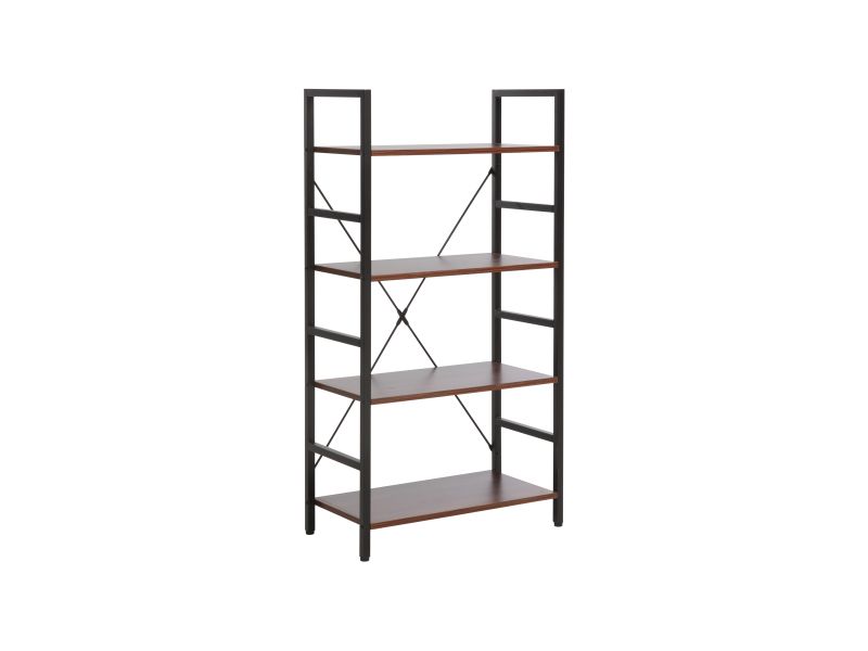 REGAŁ LOFT R4 CIEMNY ORZECH/CZARNY DIOMMI-80-3692