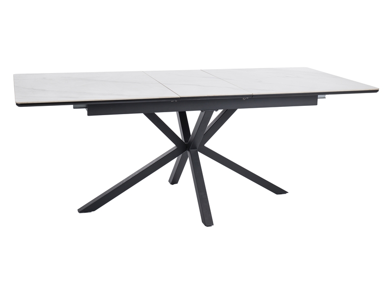 STÓŁ LOGAN CERAMIC BIAŁY/CZARNY MAT 160(200)X90 DIOMMI-80-3698