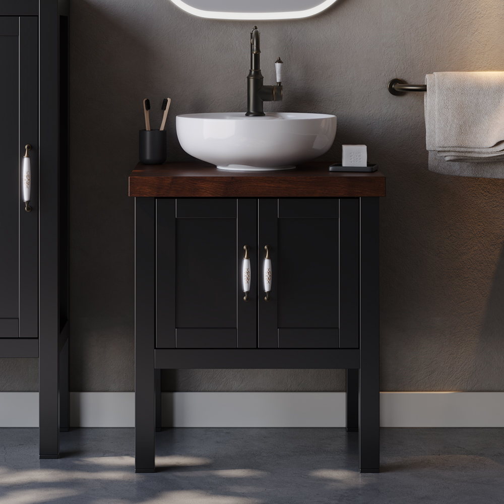 Πάγκος LONDON Μαύρο MDF 18mm Λάκα 65 S3BLON065BLM 65x50x72cm S3BLON065BLM