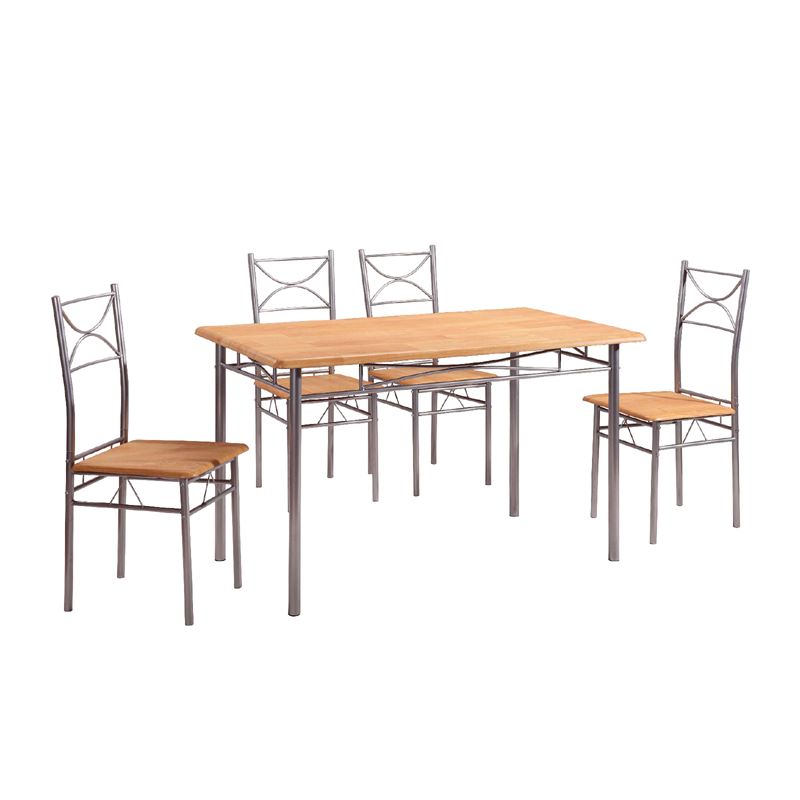 WOODWELL ΕΜ9792LORETO Set Τραπεζαρία Σαλονιού Κουζίνας: Τραπέζι + 4 Καρέκλες Μέταλλο Βαφή Silver, Φυσικό Table:120x70x74 Chair:40x40x90 ΕΜ9792 WOODWELL ΕΜ9792LORETO Set Τραπεζαρία Σαλονιού Κουζίνας: Τραπέζι + 4 Καρέκλες Μέταλλο Βαφή Silver, Φυσικό Table:120x70x74 Chair:40x40x90 ΕΜ9792