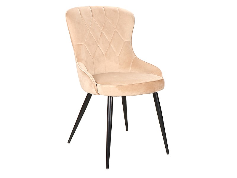 CHAIR LOTUS VELVET BLACK FRAME / BEIGE BLUVEL 28 DIOMMI LOTUSVCBE DIOMMI-80-1982 CHAIR LOTUS VELVET BLACK FRAME / BEIGE BLUVEL 28 DIOMMI LOTUSVCBE DIOMMI-80-1982