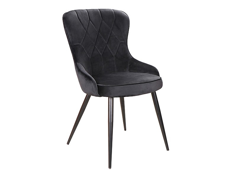 CHAIR LOTUS VELVET BLACK FRAME / BLACK BLUVEL 19 DIOMMI LOTUSVCC DIOMMI-80-2568 CHAIR LOTUS VELVET BLACK FRAME / BLACK BLUVEL 19 DIOMMI LOTUSVCC DIOMMI-80-2568