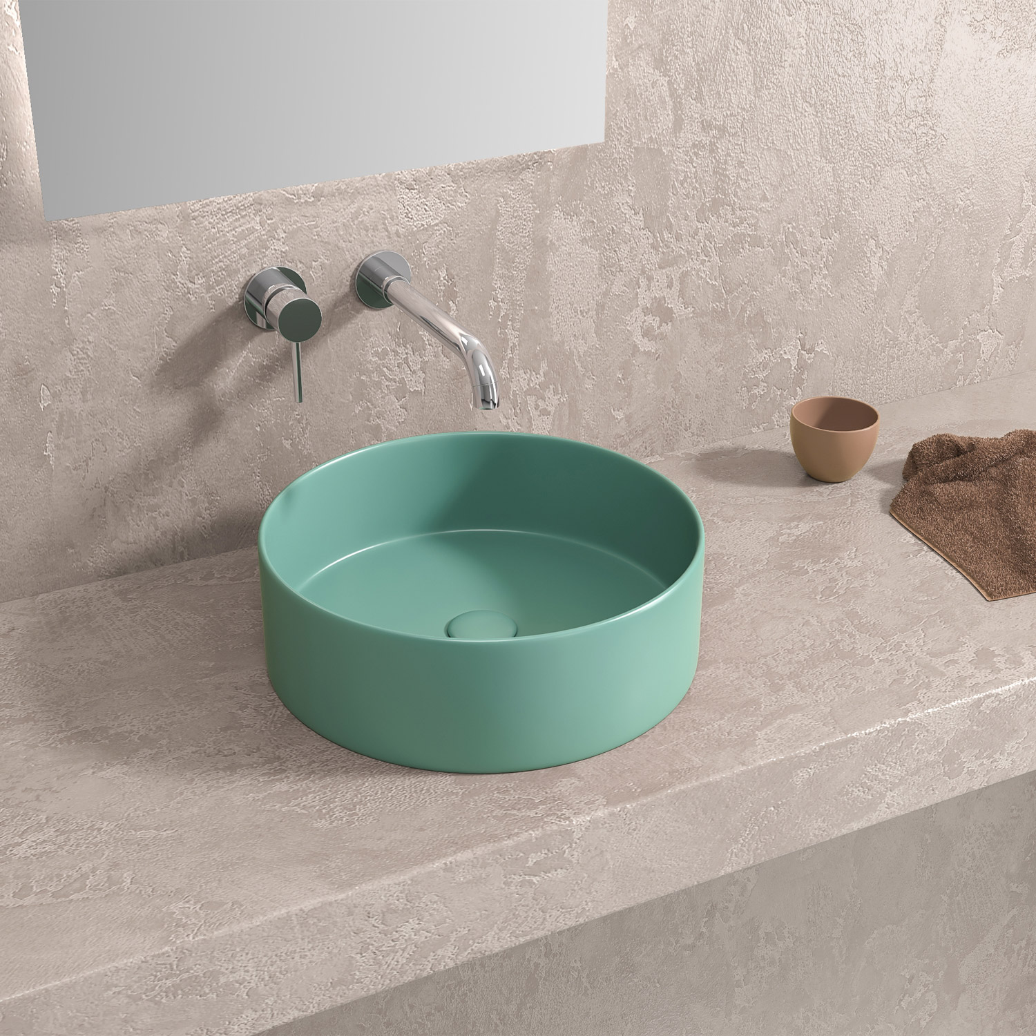 KARAG  LT BASINS Νιπτήρας επικαθήμενος Turquoise Matt LT 3134-MGN02 KARAG Ø35,5x12cm KARAG-5206836686004