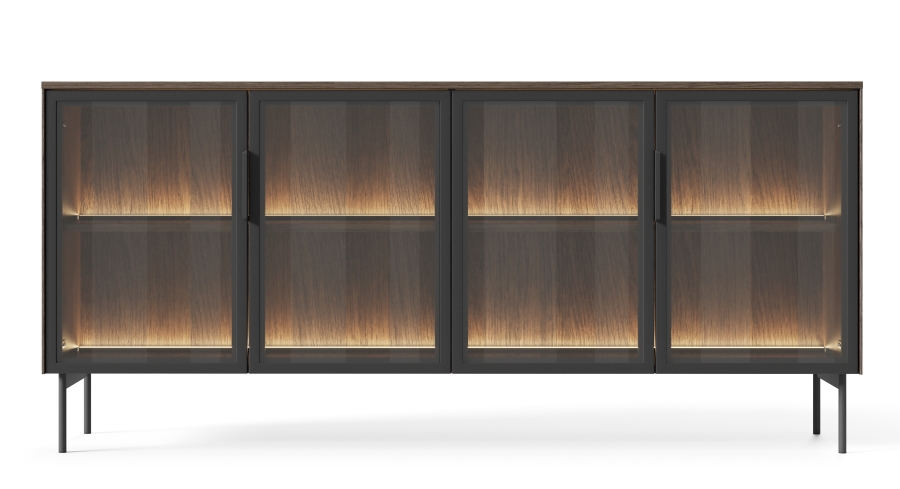 Μπουφές Lumi Καρυδιά 181x82x39cm