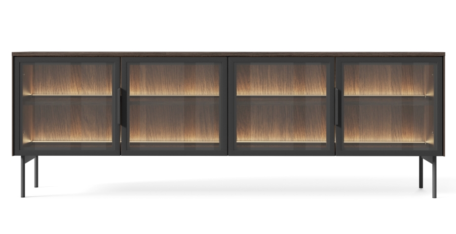 Έπιπλο τηλεόρασης Lumi Καρυδιά 181x62x39cm