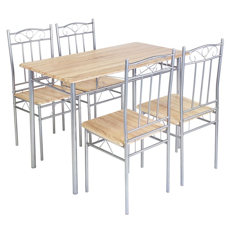 WOODWELL ΕΜ9787,1LUTON Set Τραπεζαρία Σαλονιού Κουζίνας: Τραπέζι + 4 Καρέκλες Μέταλλο Βαφή Silver, Sonoma Τρ.120x70x74 / Καρ.40x40x90 cm ΕΜ9787,1 WOODWELL ΕΜ9787,1LUTON Set Τραπεζαρία Σαλονιού Κουζίνας: Τραπέζι + 4 Καρέκλες Μέταλλο Βαφή Silver, Sonoma Τρ.120x70x74 / Καρ.40x40x90 cm ΕΜ9787,1