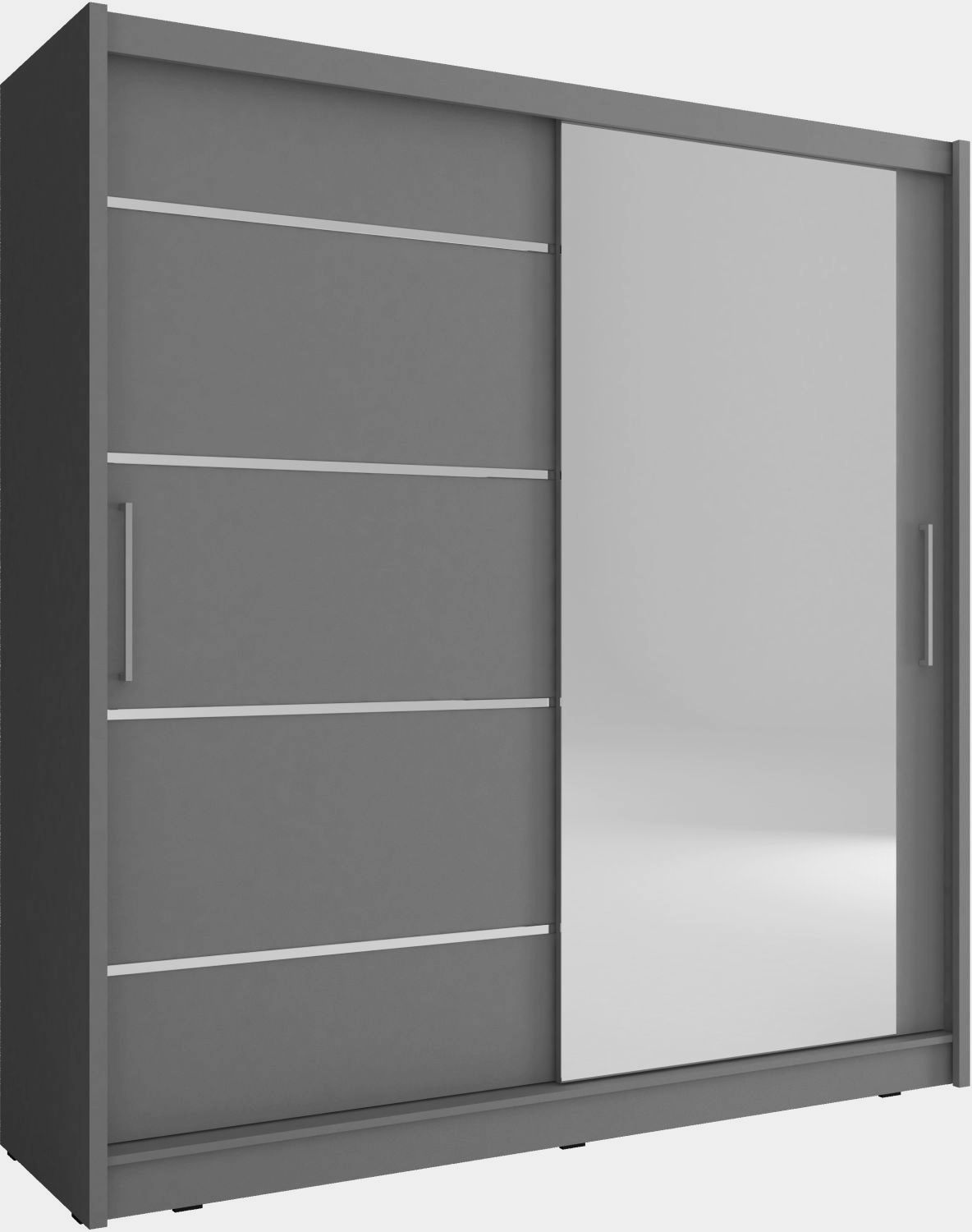 Lh-homefurniture Ντουλάπα Συρόμενη Maja 1-ALU Χρώμα Γραφίτης 180x200x62cm 24113-MJ1galu-180 Lh-homefurniture Ντουλάπα Συρόμενη Maja 1-ALU Χρώμα Γραφίτης 180x200x62cm 24113-MJ1galu-180