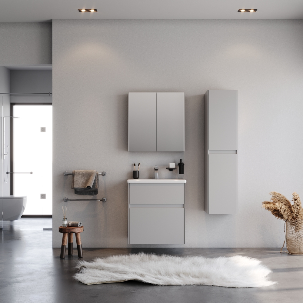 Σετ Έπιπλο Μπάνιου MALAGA Γκρι MDF 18mm Λάκα 65 9SMAL065GRM