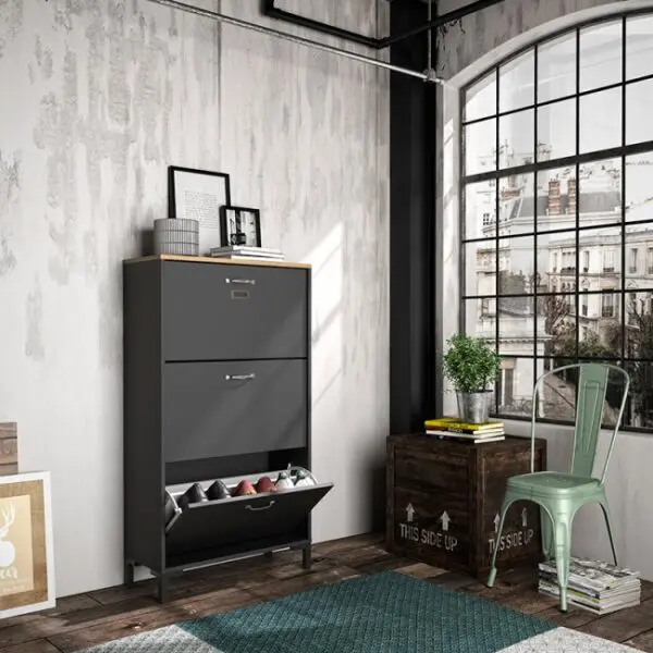 Insi Manchester παπουτσοθήκη 68x30x123εκ. Helvezia Oa / Black 0171.GM44 Insi Manchester παπουτσοθήκη 68x30x123εκ. Helvezia Oa / Black 0171.GM44