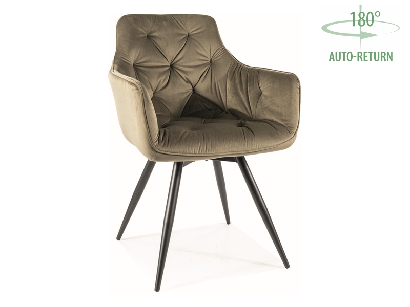 KRZESŁO MANGO VELVET STELAŻ CZARNY/BLUVEL OLIWKA 77 DIOMMI-80-3301