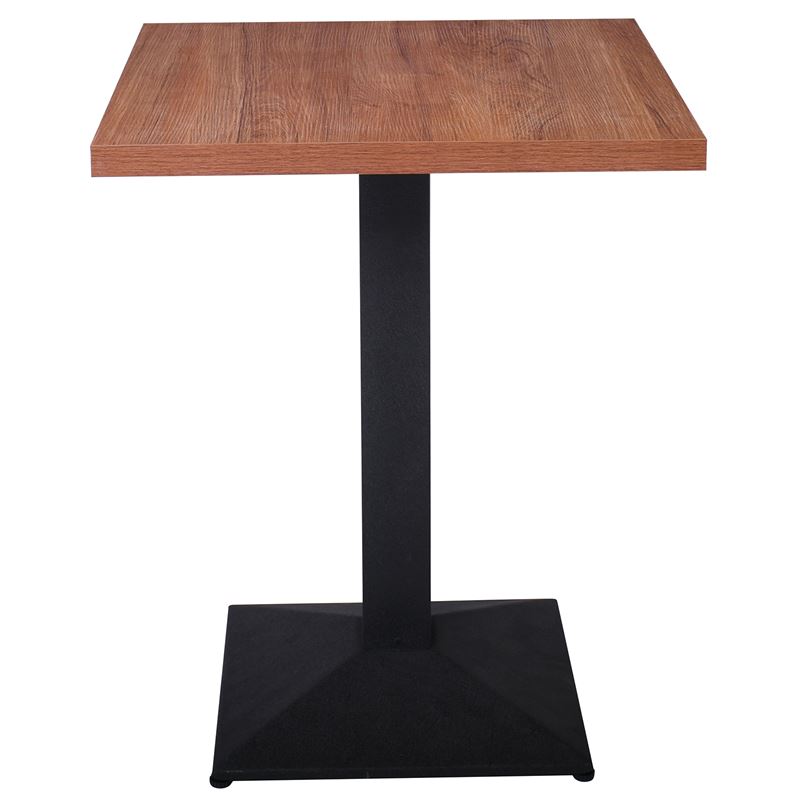 WOODWELL ΕΜ854MARCO Τραπέζι Τετράγωνο Επιφάνεια Melamine Καρυδί Βάση Μέταλλο Μαύρο 41x41cm 60x60x74cm ΕΜ854