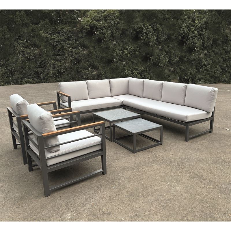 WOODWELL Ε6870,1MARILIAN Set Σαλόνι Κήπου, Πολυμορφικό 6τεμ, Μέταλλο Βαφή Ανθρακί, Μαξιλάρια Γκρι 2 Πολυθρ+2 Καναπ+2 Τραπεζάκια Ε6870,1 WOODWELL Ε6870,1MARILIAN Set Σαλόνι Κήπου, Πολυμορφικό 6τεμ, Μέταλλο Βαφή Ανθρακί, Μαξιλάρια Γκρι 2 Πολυθρ+2 Καναπ+2 Τραπεζάκια Ε6870,1