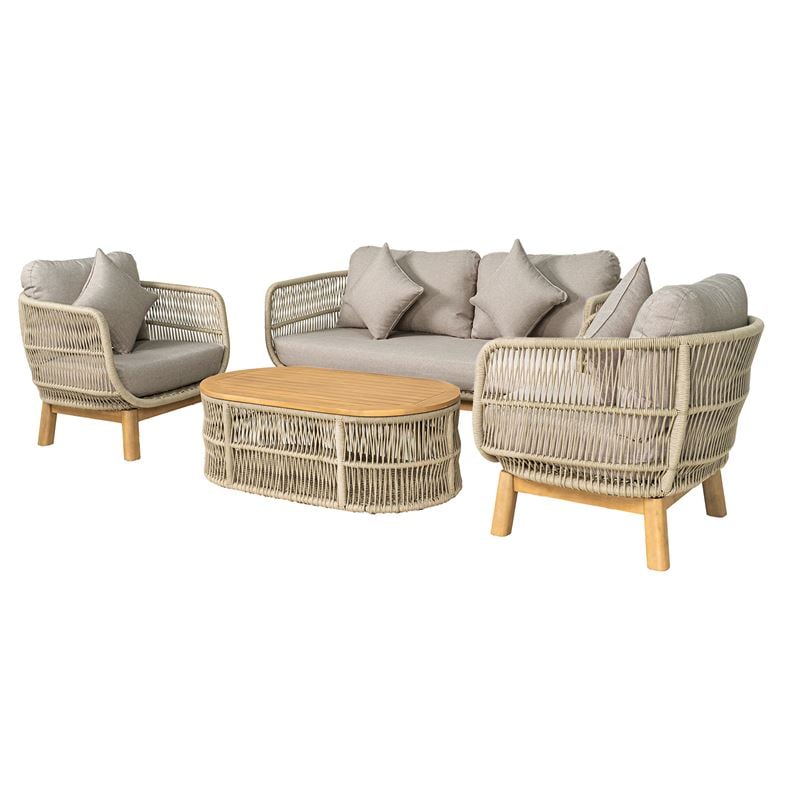 WOODWELL Ε2360,2MARK Set Σαλόνι Κήπου 4τεμ, Acacia Φυσικό, Μαξιλάρια Μπεζ Rope Wicker Μπεζ 2 Πολυθρ+1 Καναπ+1 Τραπεζάκι Ε2360,2 WOODWELL Ε2360,2MARK Set Σαλόνι Κήπου 4τεμ, Acacia Φυσικό, Μαξιλάρια Μπεζ Rope Wicker Μπεζ 2 Πολυθρ+1 Καναπ+1 Τραπεζάκι Ε2360,2