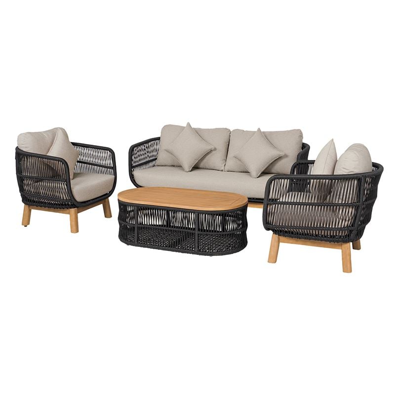 WOODWELL Ε2360,1MARK Set Σαλόνι Κήπου 4 τεμαχίων Acacia Φυσικό, Rope Wicker Μαύρο, Μαξιλάρια Μπεζ 2 Πολυθρόνες+Καναπές+Τραπεζάκι Ε2360,1 WOODWELL Ε2360,1MARK Set Σαλόνι Κήπου 4 τεμαχίων Acacia Φυσικό, Rope Wicker Μαύρο, Μαξιλάρια Μπεζ 2 Πολυθρόνες+Καναπές+Τραπεζάκι Ε2360,1