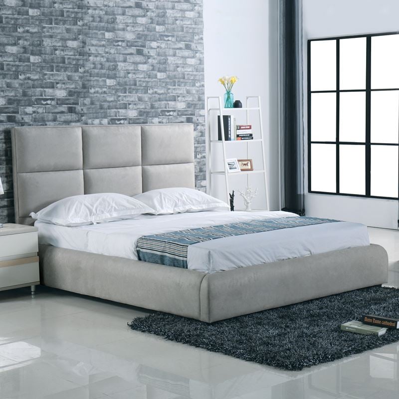 WOODWELL Ε8080MAXIM Κρεβάτι Διπλό, για Στρώμα 160x200cm, Ύφασμα Απόχρωση Ανοιχτό Γκρι 183x220x121cm Ε8080 WOODWELL Ε8080MAXIM Κρεβάτι Διπλό, για Στρώμα 160x200cm, Ύφασμα Απόχρωση Ανοιχτό Γκρι 183x220x121cm Ε8080