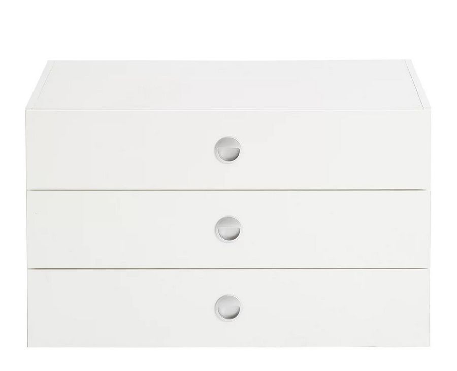 Συναρμολογημένη εσωτερική συρταριέρα για ντουλάπα Melbourne Λευκή 70x48x47cm