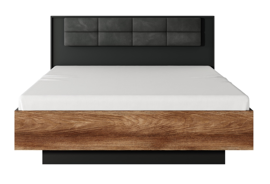 Κρεβάτι Milton κάστανο+ ανθρακί με αποθηκευτικό χώρο για στρώμα 160x200cm
