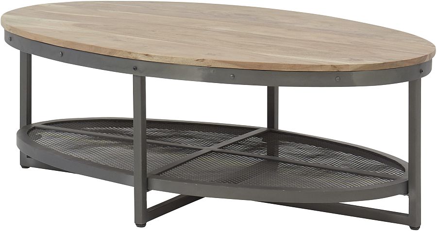 Τραπεζάκι σαλονιού MOCA φυσικό+μέταλλο Μ122xΠ71xΥ44cm