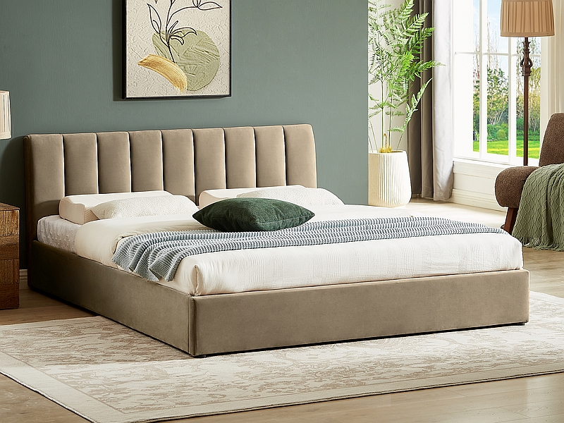ŁÓŻKO MONTREAL VELVET 160X200 KOLOR BEŻ BLUVEL 28 DIOMMI-80-3726