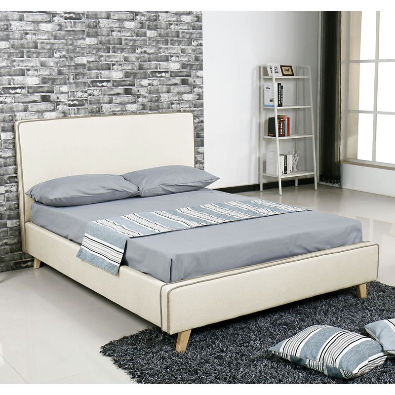 WOODWELL Ε8082,3MORISSON Κρεβάτι Διπλό, για Στρώμα 140x190cm, Ύφασμα Εκρού 151x206x110cm Ε8082,3 WOODWELL Ε8082,3MORISSON Κρεβάτι Διπλό, για Στρώμα 140x190cm, Ύφασμα Εκρού 151x206x110cm Ε8082,3