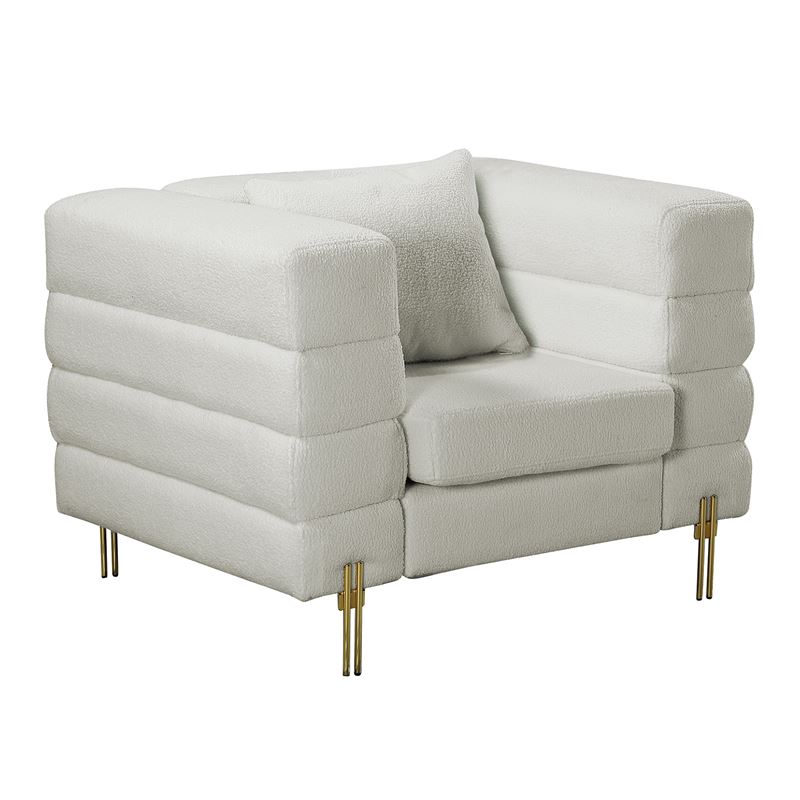 WOODWELL MORRIS Πολυθρόνα Σαλονιού - Καθιστικού, Ύφασμα Teddy Άσπρο 103x84x76cm Ε9600,11