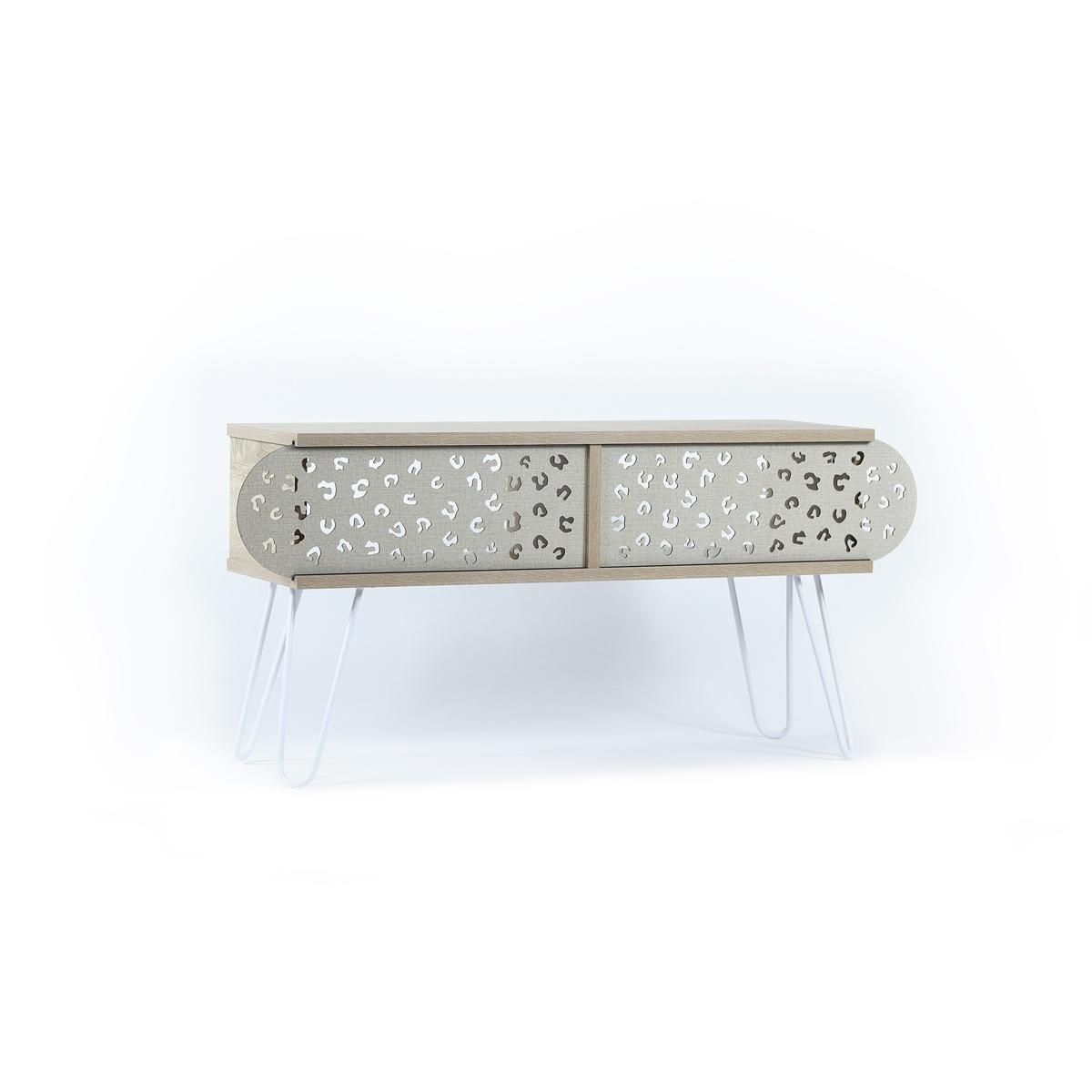 Έπιπλο Τηλεόρασης ArteLibre ILLIA No 3 Δρυς/Λευκό 106x30x48cm Arte-14570219