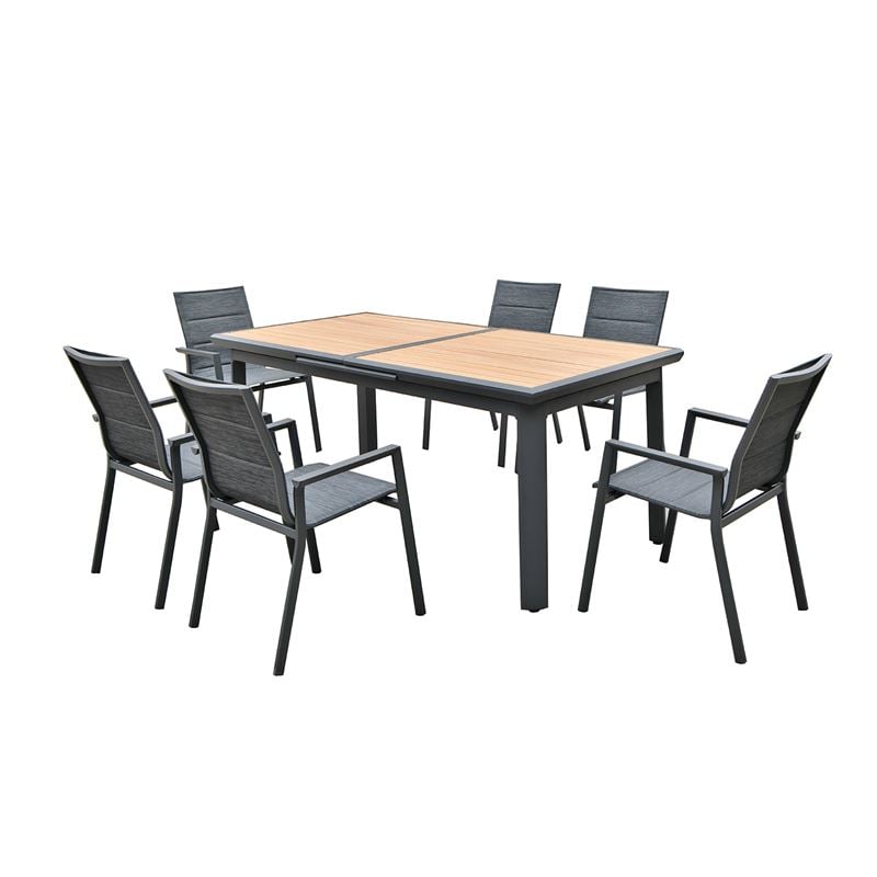 WOODWELL Ε6729,1NAPOLI Τραπέζι Dining Κήπου- Βεράντας, Αλουμίνιο Βαφή Μαύρο Επιφάνεια Alu απόχρωσης Ξύλου 186+60x95cm H.77cm Ε6729,1 WOODWELL Ε6729,1NAPOLI Τραπέζι Dining Κήπου- Βεράντας, Αλουμίνιο Βαφή Μαύρο Επιφάνεια Alu απόχρωσης Ξύλου 186+60x95cm H.77cm Ε6729,1